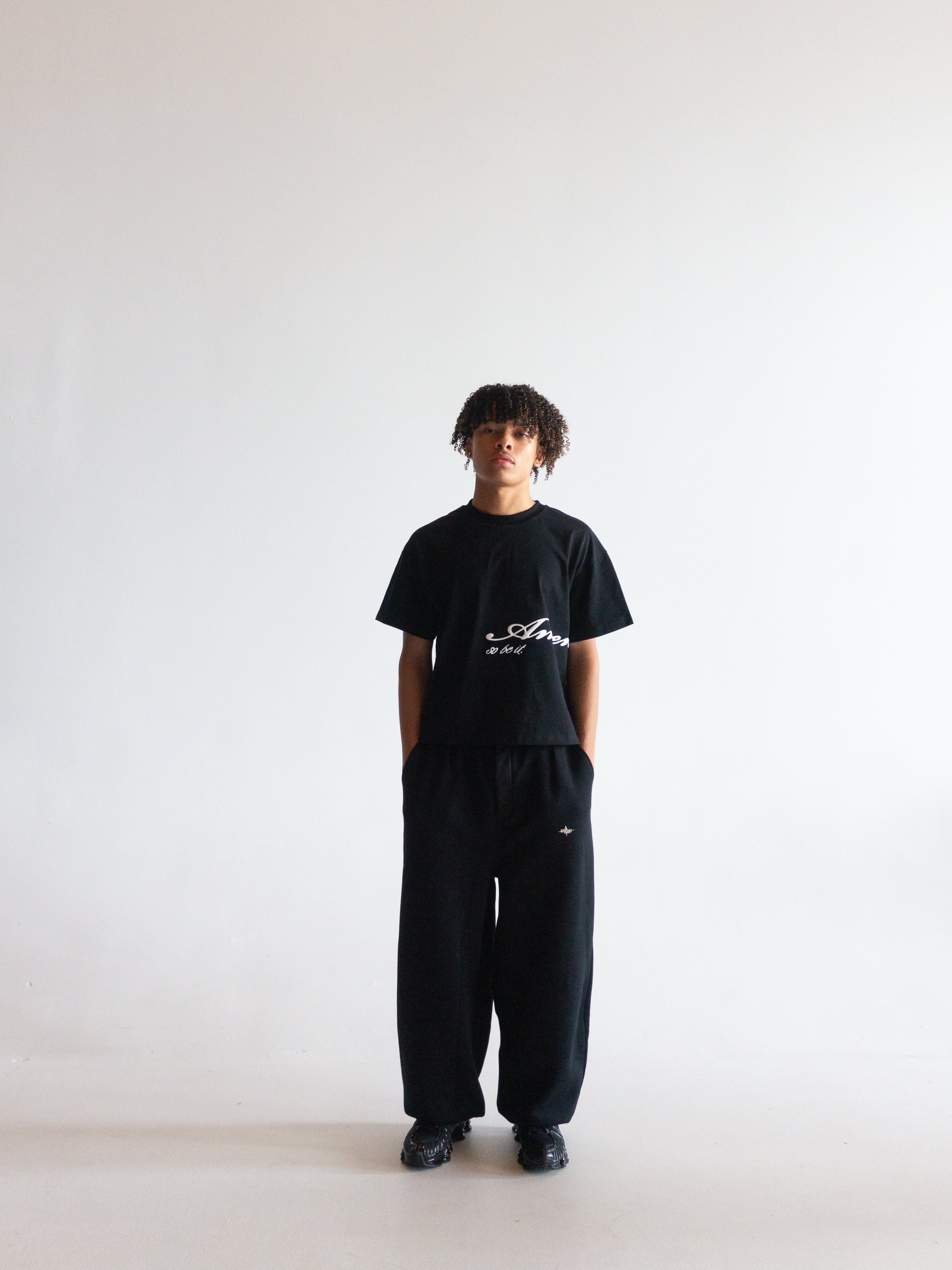 black baggy sweatpants