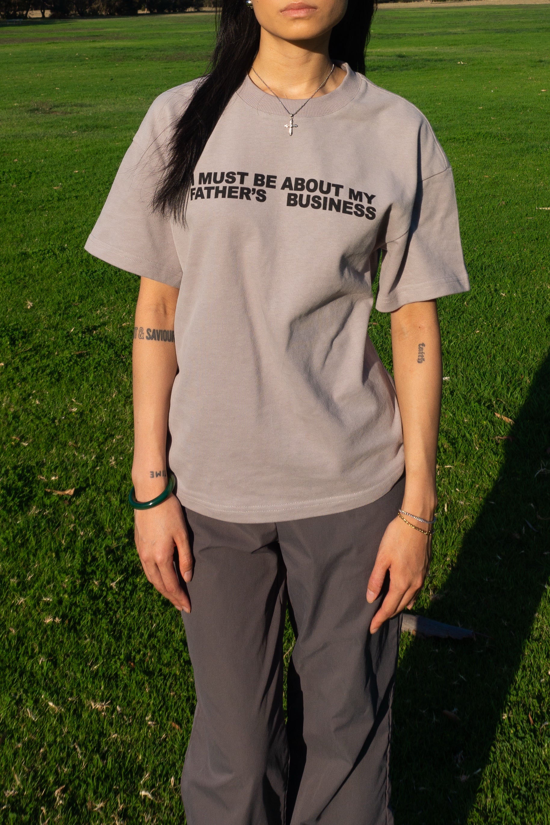 about my father's business tee - stone