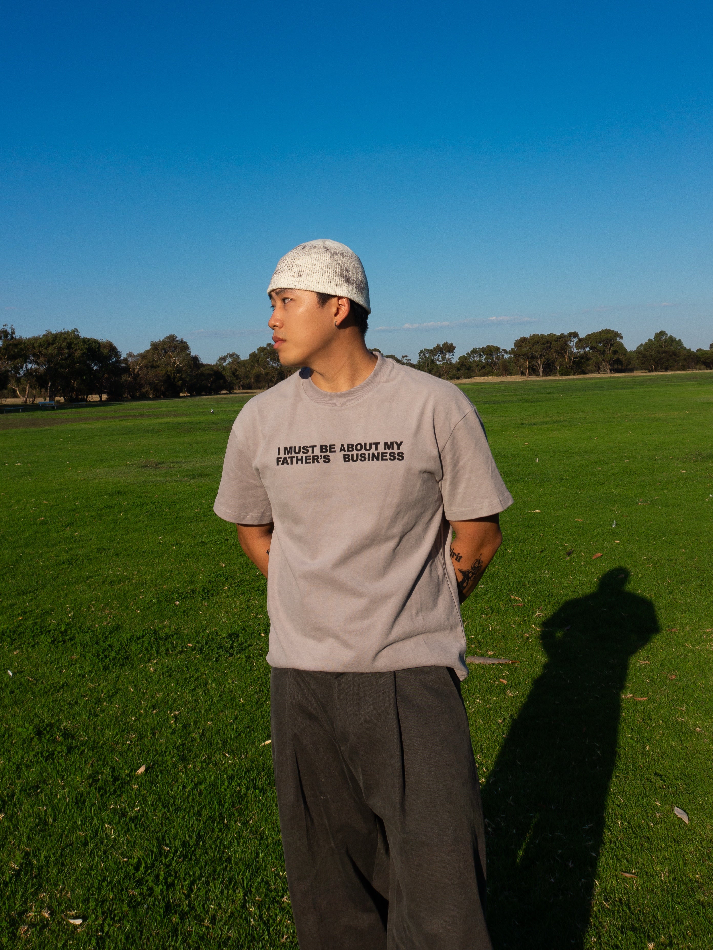 about my father's business tee - stone