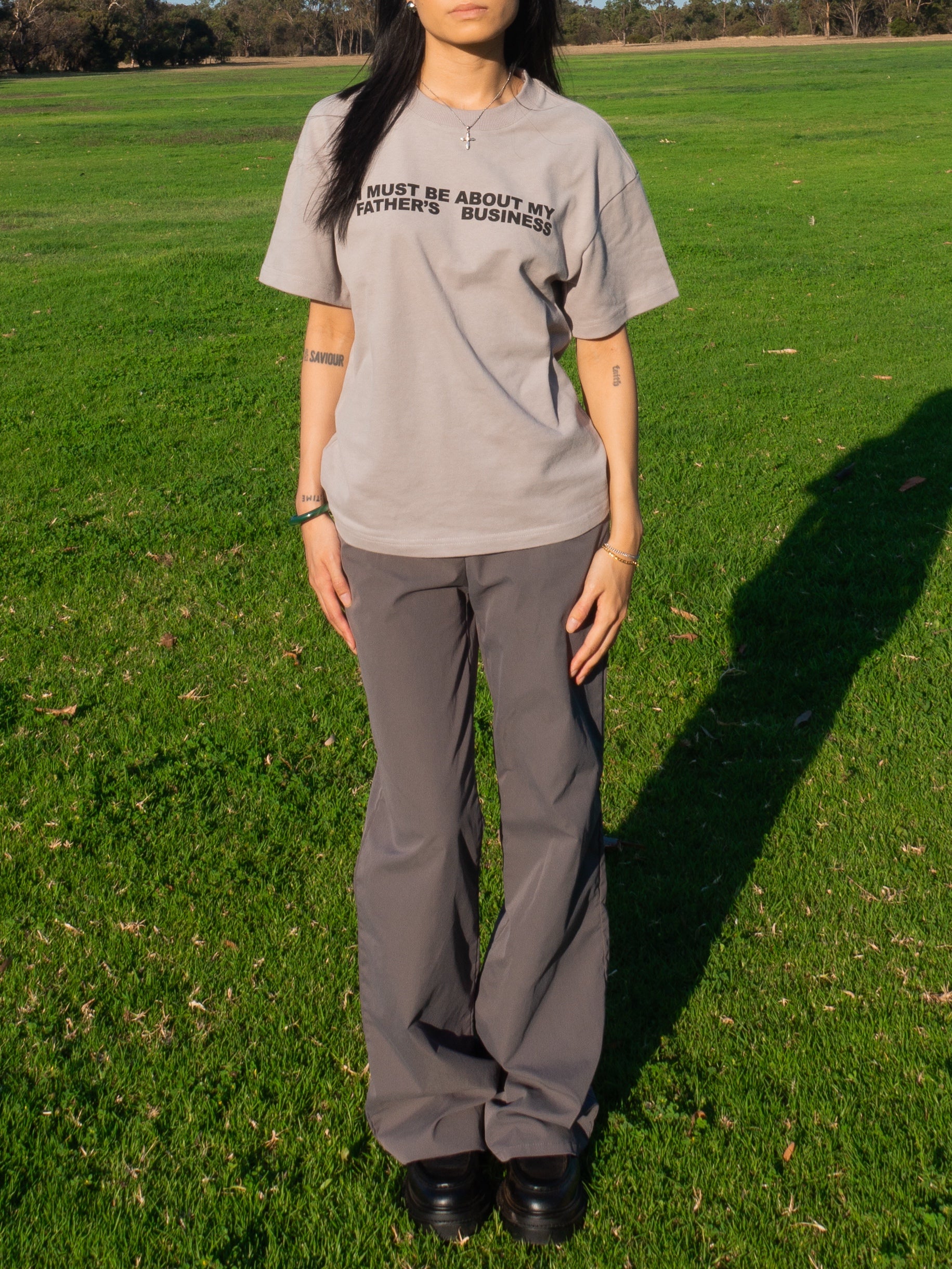 about my father's business tee - stone