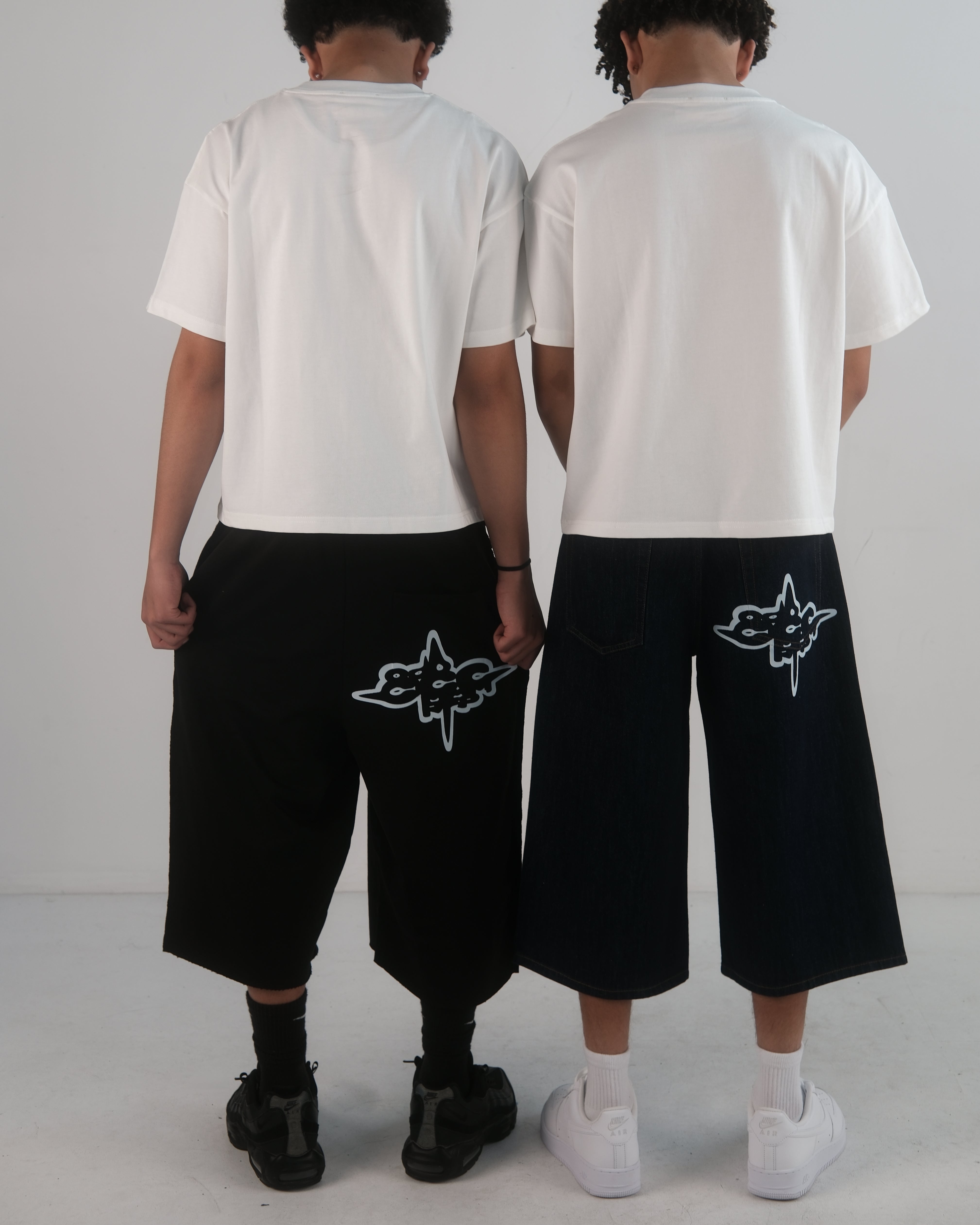 blue jean jorts capri