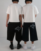 blue jean jorts capri