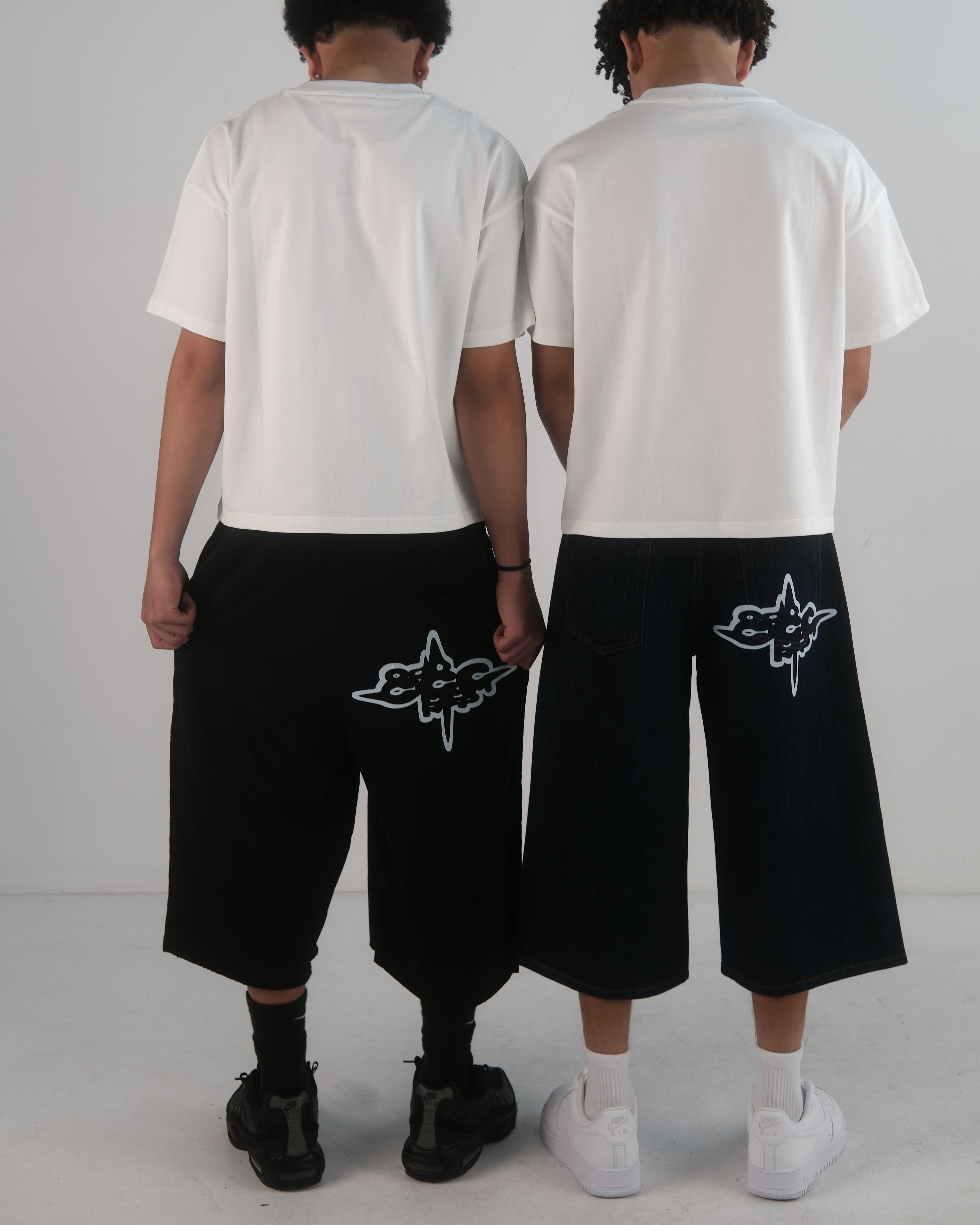blue jean jorts capri