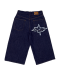 blue jean jorts capri
