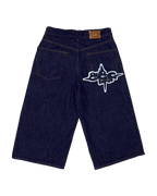 blue jean jorts capri