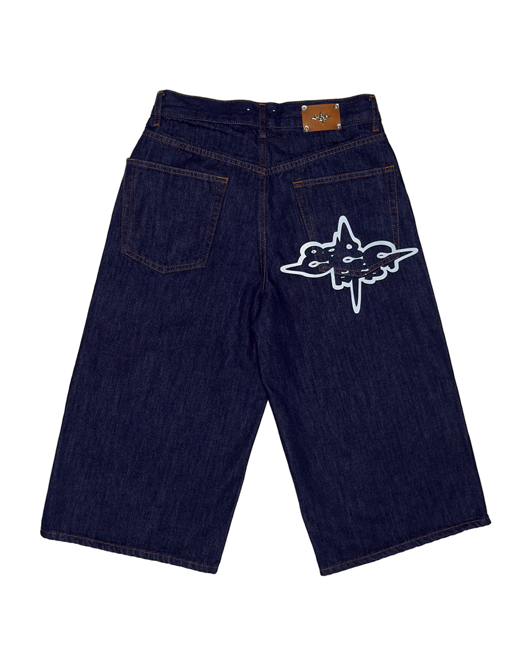 blue jean jorts capri